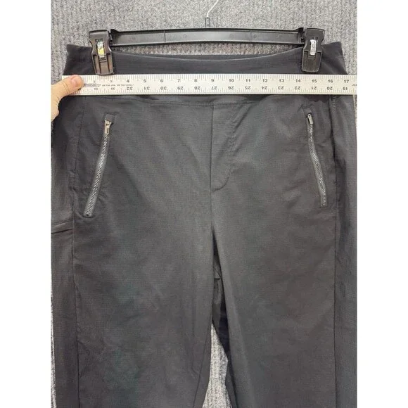 Athleta Trekkie North High Rise Jogger Pants Womens 10 Black Pull On Zip Pockets - Picture 7 of 11